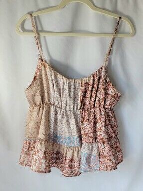 Originality Women's Tank Top Y2K Babydoll Large Patchwork Boho 90s Floral Fairy